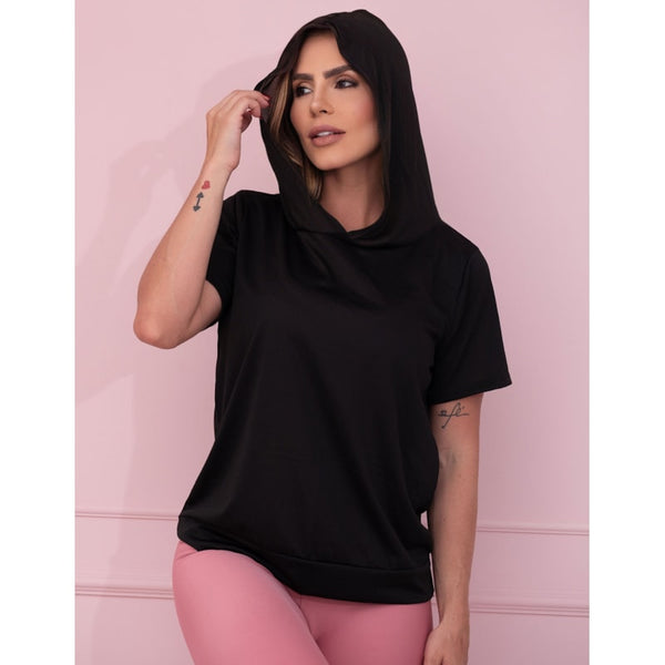 Blusa Fitness em Dry Fit de Poliéster Preto | Ref: 4.4.4039-01