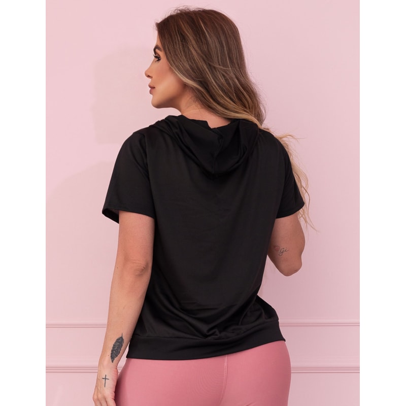 Blusa Fitness em Dry Fit de Poliéster Preto | Ref: 4.4.4039-01