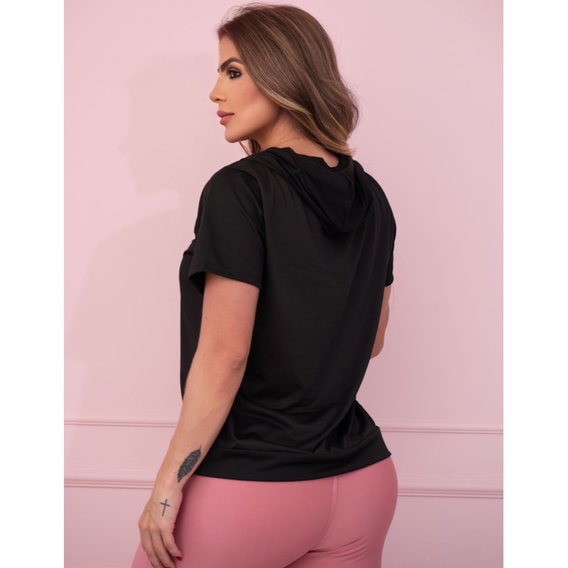 Blusa Fitness em Dry Fit de Poliéster Preto | Ref: 4.4.4039-01