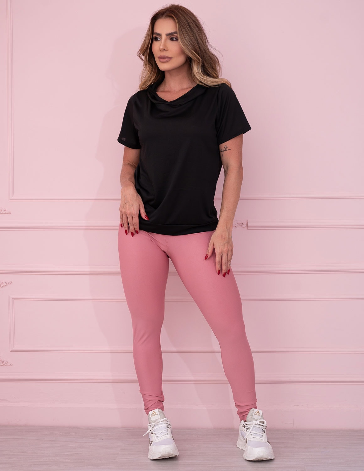 Blusa Fitness em Dry Fit de Poliéster Preto | Ref: 4.4.4039-01