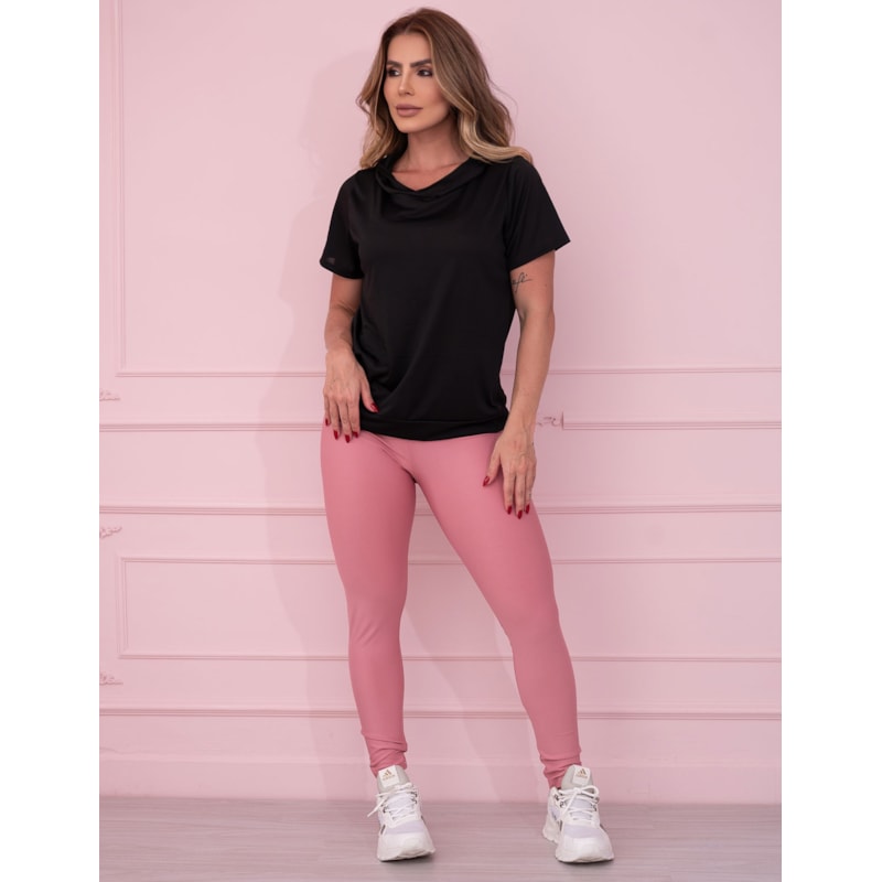 Blusa Fitness em Dry Fit de Poliéster Preto | Ref: 4.4.4039-01
