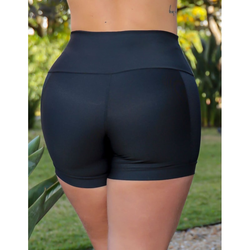 Short com Recorte em Tela nas Laterais e Barra | Ref: 4.4.4438-01