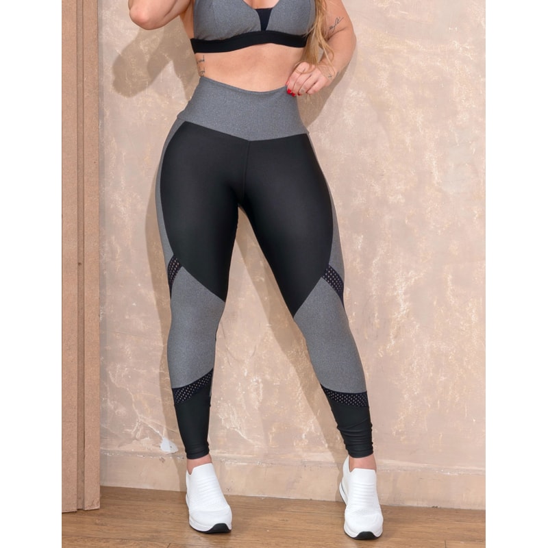 Calça Fitness Feminina com Recortes em Tela | Ref: 4.4.4411-0301