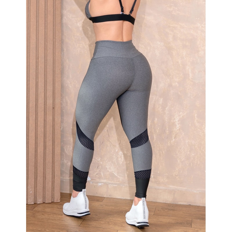 Calça Fitness Feminina com Recortes em Tela | Ref: 4.4.4411-0301