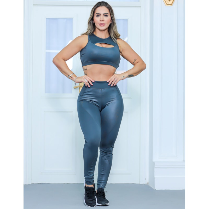 Calça Legging Feminina Empina Bumbum com Recortes em Cirrê | Ref: 3.3.2604-28