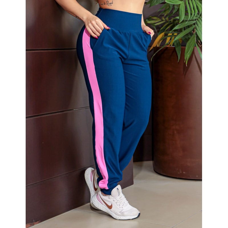 Calça Jogger Feminina em Tecido Suplex Texturizado com Bolsos | Ref: 3.3.2609-1821