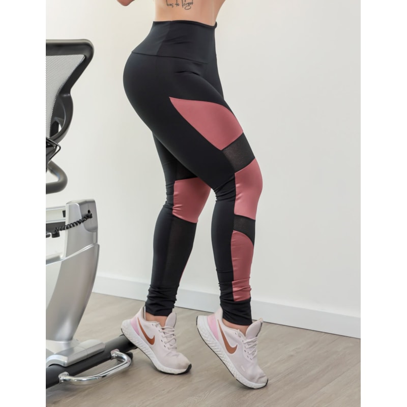 Calça Punho Feminina com Recortes em Cirrê e Tela | Ref: 3.3.2607-0155
