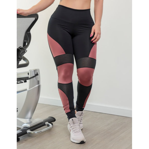 Calça Punho Feminina com Recortes em Cirrê e Tela | Ref: 3.3.2607-0155