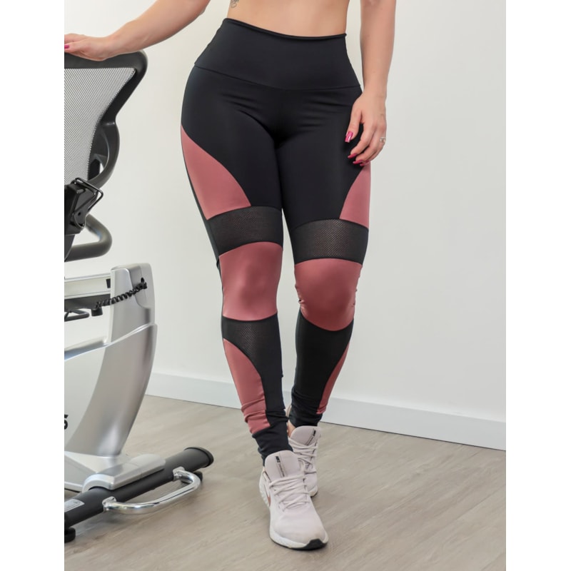 Calça Punho Feminina com Recortes em Cirrê e Tela | Ref: 3.3.2607-0155