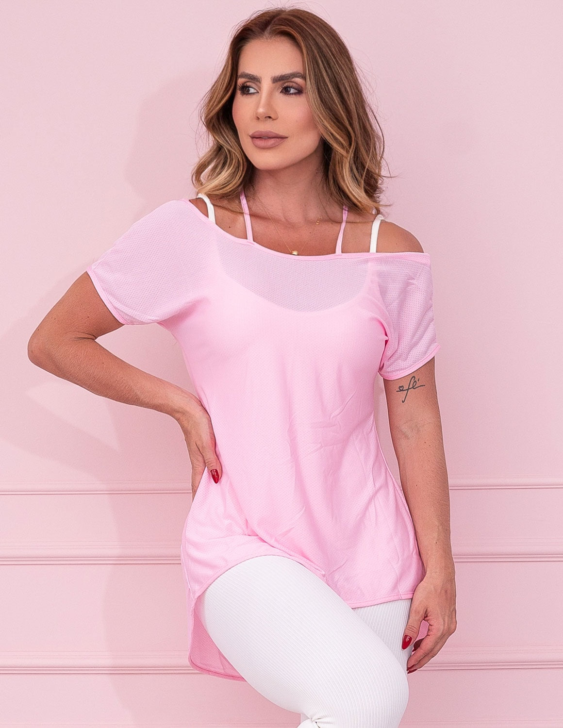 Blusa Fitness com Manguinhas Dry Fit | Ref: 3.3.2553-16