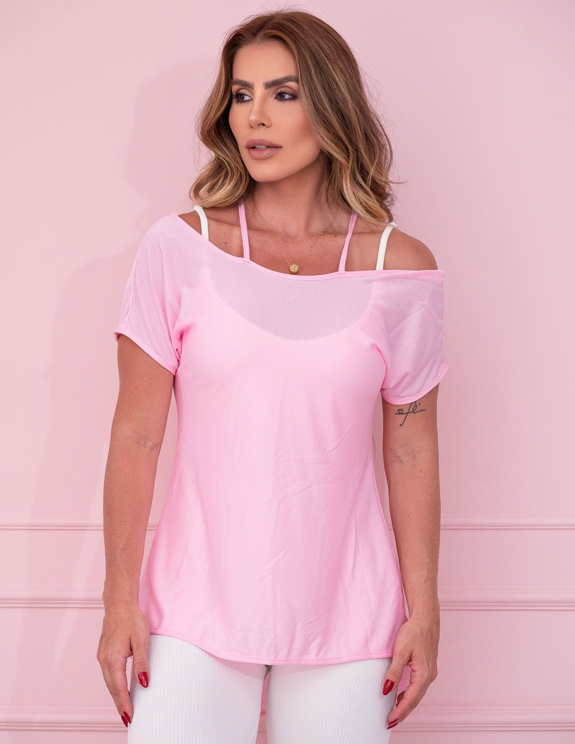 Blusa Fitness com Manguinhas Dry Fit | Ref: 3.3.2553-16