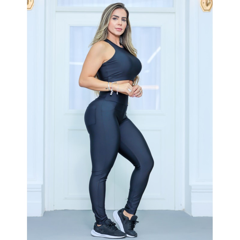 Calça Legging Fitness Feminina com Bolsos | Ref: 4.4.4463-01