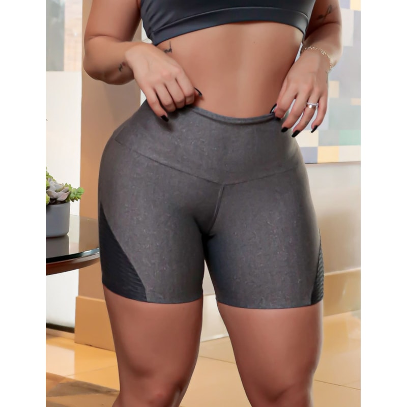 Short Fitness com Recortes Texturizado nas Laterais Academia | Ref: 4.4.4459-0328