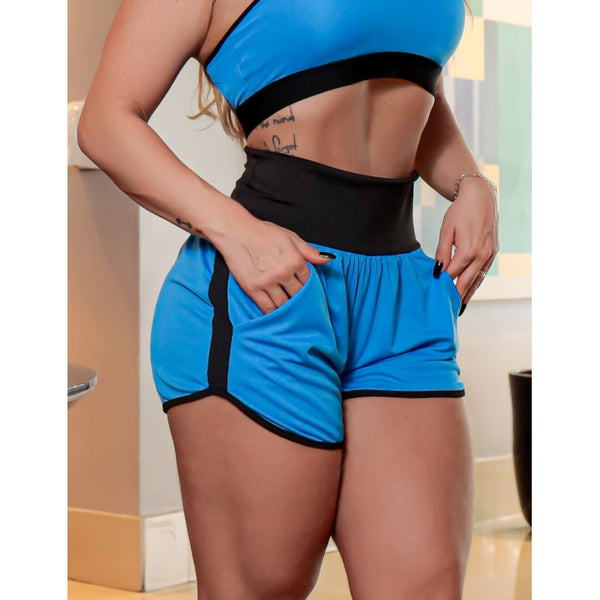 Short Fitness Dry Running com Bolsos e Proteção UV