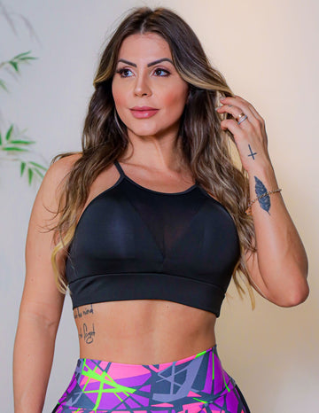 Cropped Feminino Fitness Academia com Bojo Removível