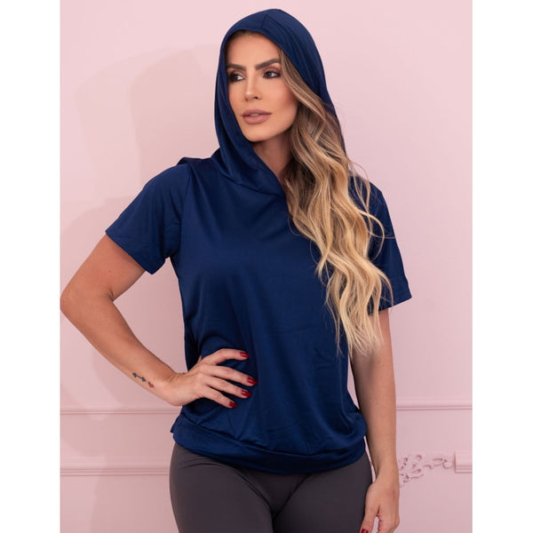 Blusa Fitness Academia Dry Fit Furadinho com Capuz