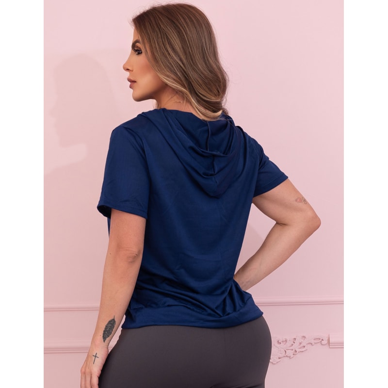 Blusa Fitness Academia Dry Fit Furadinho com Capuz