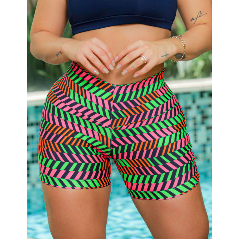 Shorts Feminino Fitness Ginástica Estampado