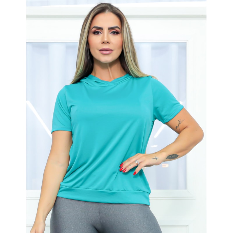 Blusinha Feminina Para Academia com Capuz em Dry Fit