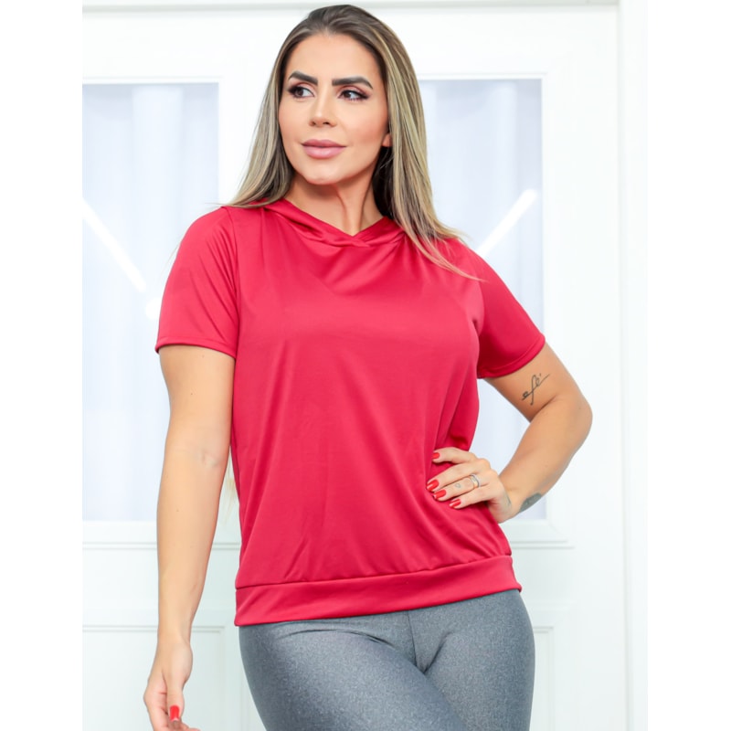 Blusa Feminina com Capuz de Ginástica em Dry Fit