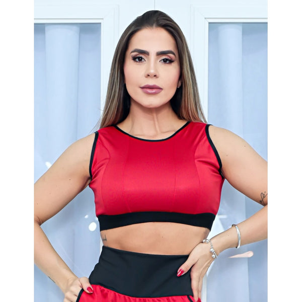 Cropped Feminino Esportivo Fitness em Dry Fit sem Bojo
