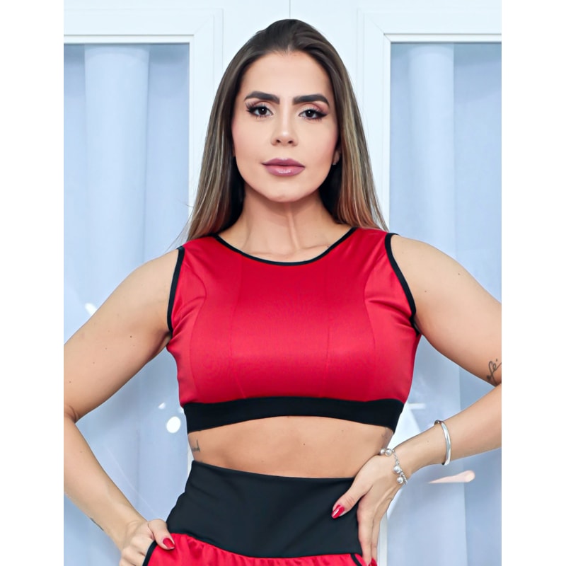 Cropped Feminino Esportivo Fitness em Dry Fit sem Bojo