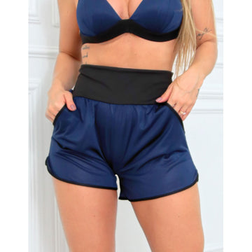 Shorts Saída de Praia e Fitness Feminino em Dry Fit com Bolsos