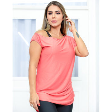 Blusa Camiseta Feminina Academia Dry Fit Ombro Só