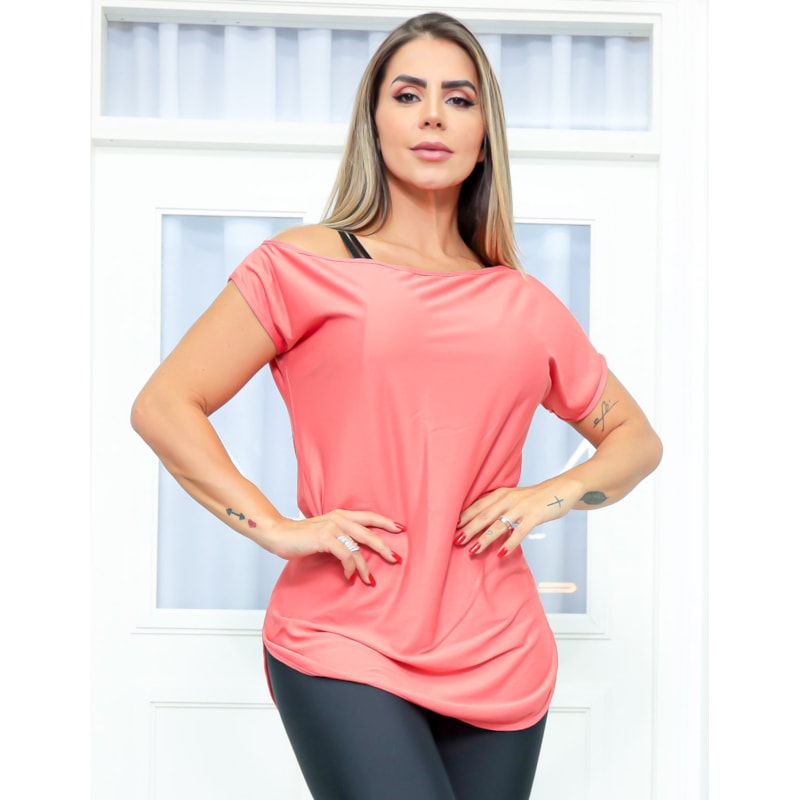 Blusa Camiseta Feminina Academia Dry Fit Ombro Só