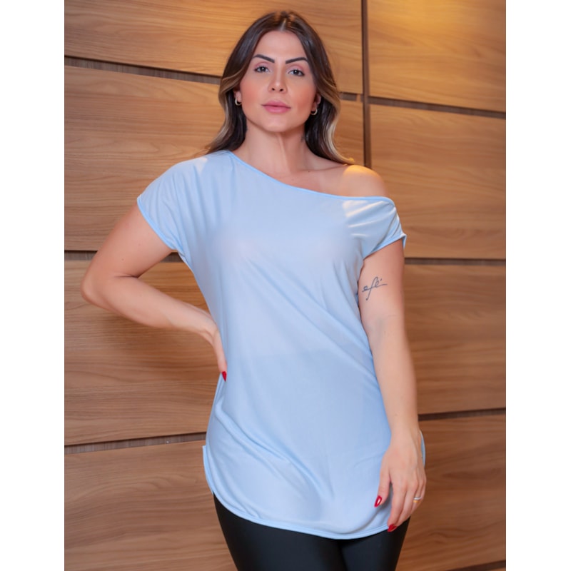Blusinha Fitness de Academia Mullet Feminina Ombro Só Dry Fit