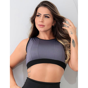 Cropped Top Academia Fitness Feminino em Dry Fit sem Bojo
