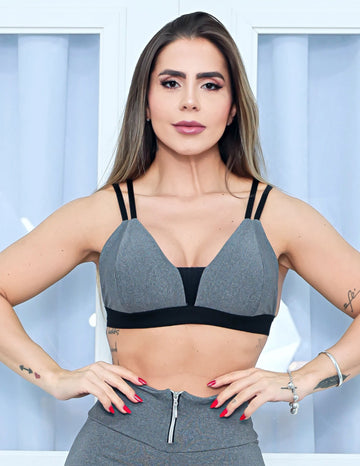 Top Fitness Academia Feminino com Bojo Removível e Alcinhas Reguláveis