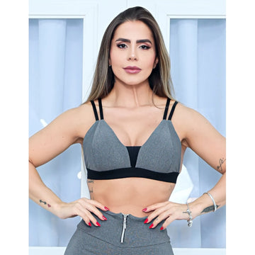 Top Fitness Academia Feminino com Bojo Removível e Alcinhas Reguláveis
