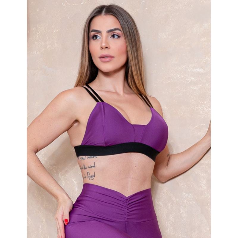 Top Para Academia Fitness Feminino com Alcinhas Reguláveis e Bojo Removível