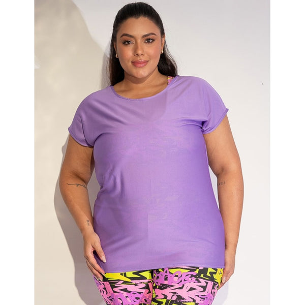 T-Shirt Feminina Plus Size Esportiva Fitness em Dry Fit