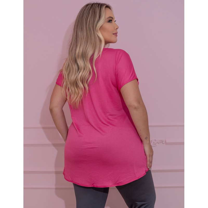 Camiseta Feminina Fitness Plus Size para Academia em Dry Fit Furadinho