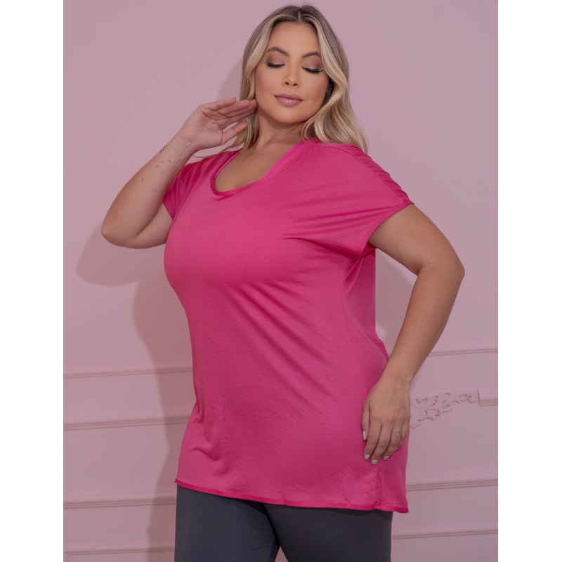 Camiseta Feminina Fitness Plus Size para Academia em Dry Fit Furadinho