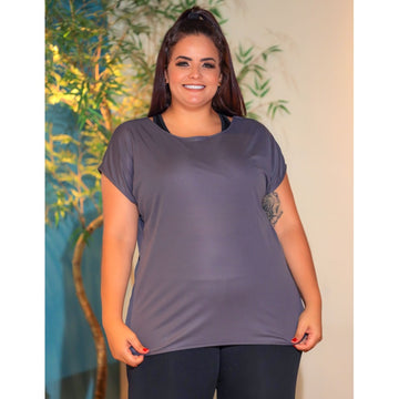 Camiseta Plus Size Feminina Esportiva  em Dry Fit Furadinho