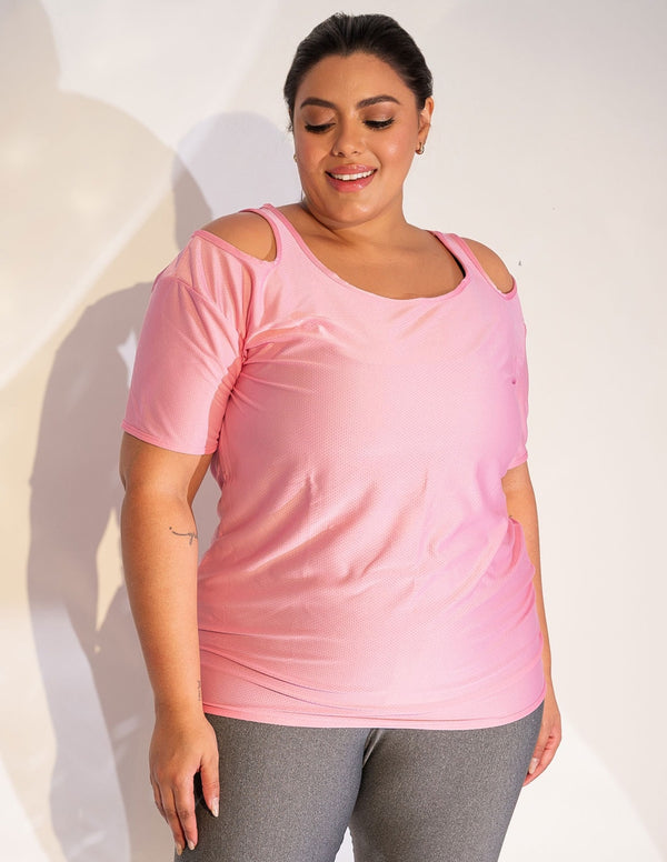 Camisa Esportiva Feminina Plus Size em Dry Fit Seca Rápido
