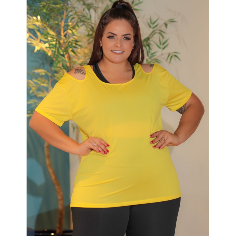 Blusa Comprida Feminina Plus Size Fitness em Dry Fit Seca Rápido
