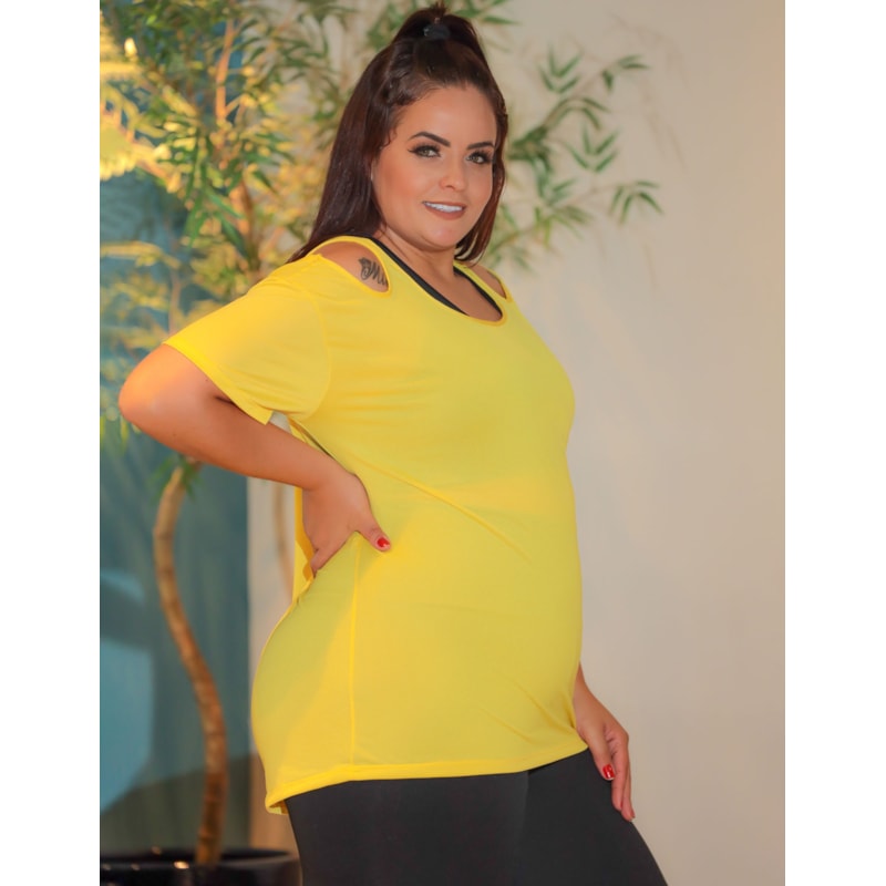 Blusa Comprida Feminina Plus Size Fitness em Dry Fit Seca Rápido