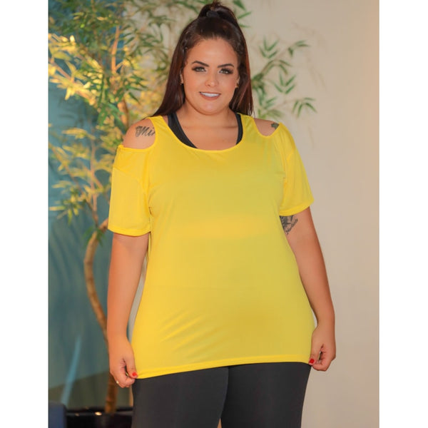 Blusa Comprida Feminina Plus Size Fitness em Dry Fit Seca Rápido