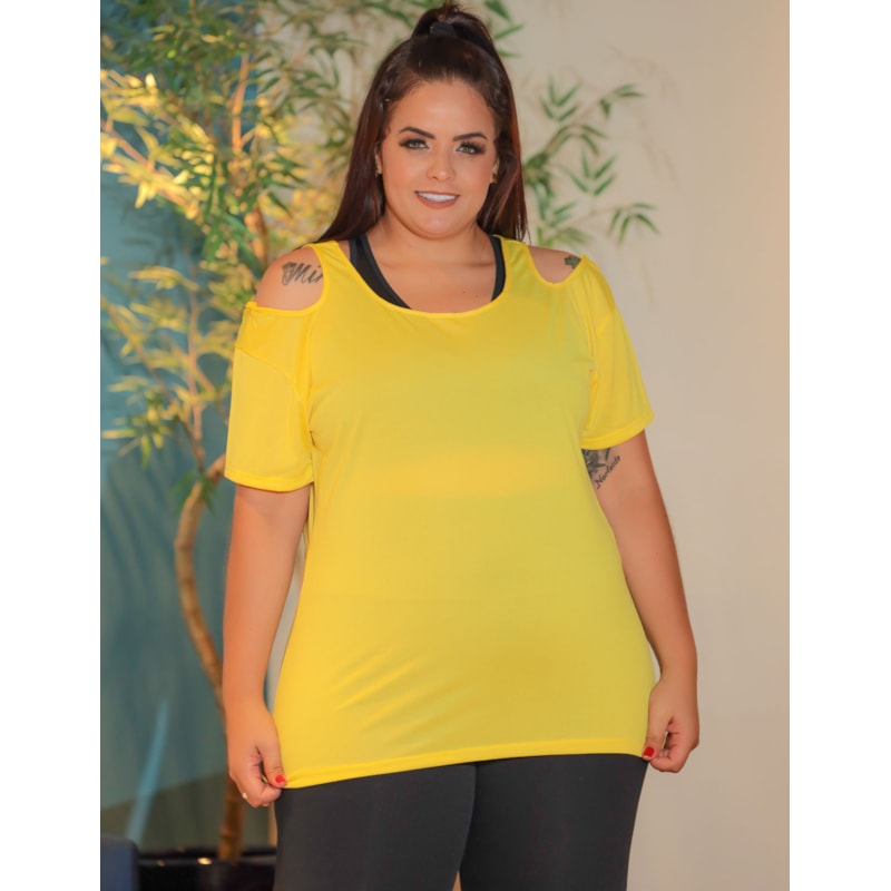 Blusa Comprida Feminina Plus Size Fitness em Dry Fit Seca Rápido