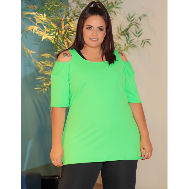 Blusa Fitness Academia Plus Size Fitness Feminina em Dry Fit