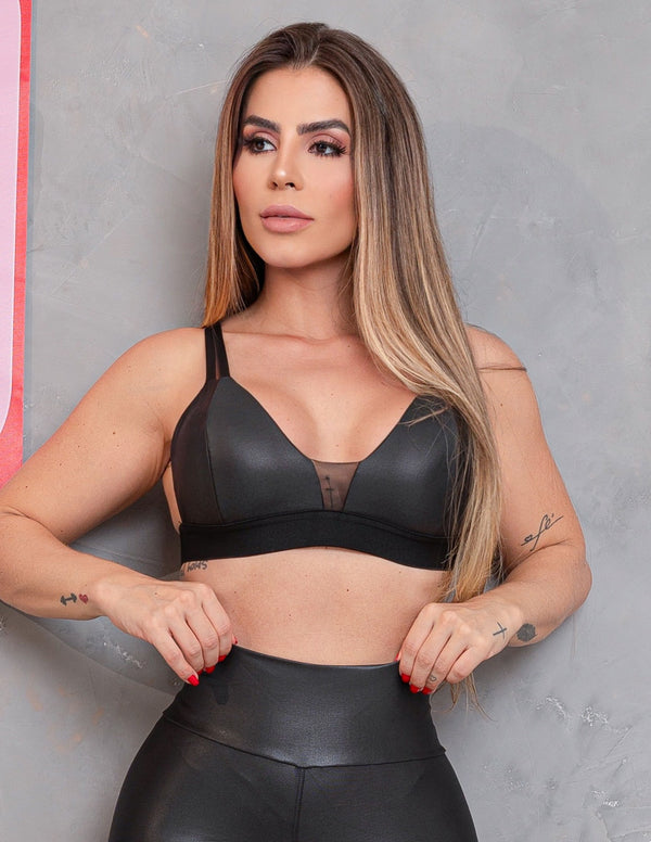 Top Feminino de Cirrê e Alcinhas com Bojo Removível