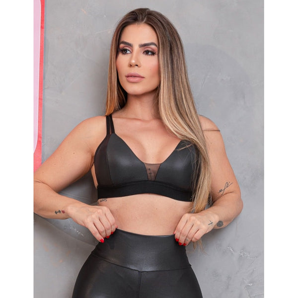 Top Feminino de Cirrê e Alcinhas com Bojo Removível