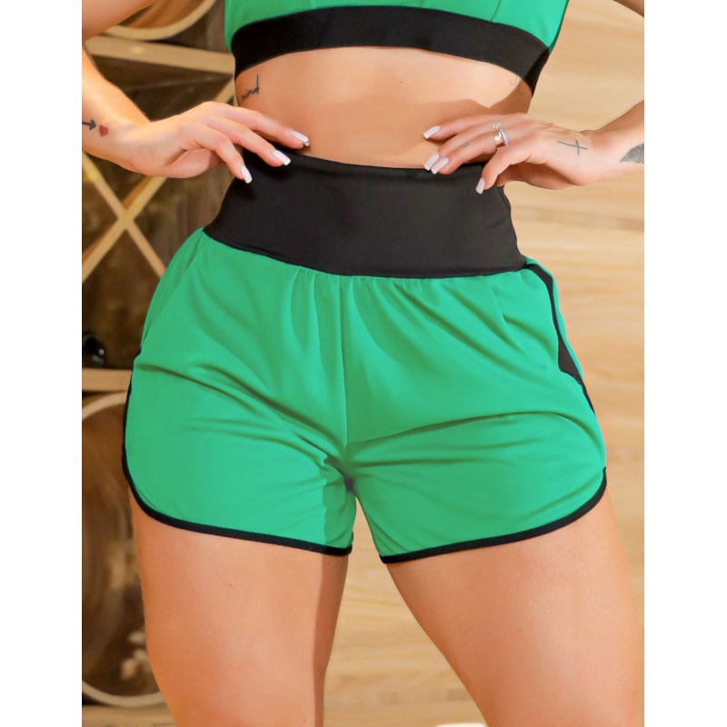 Short Feminino Esportivo Running Dry Fit com Bolso