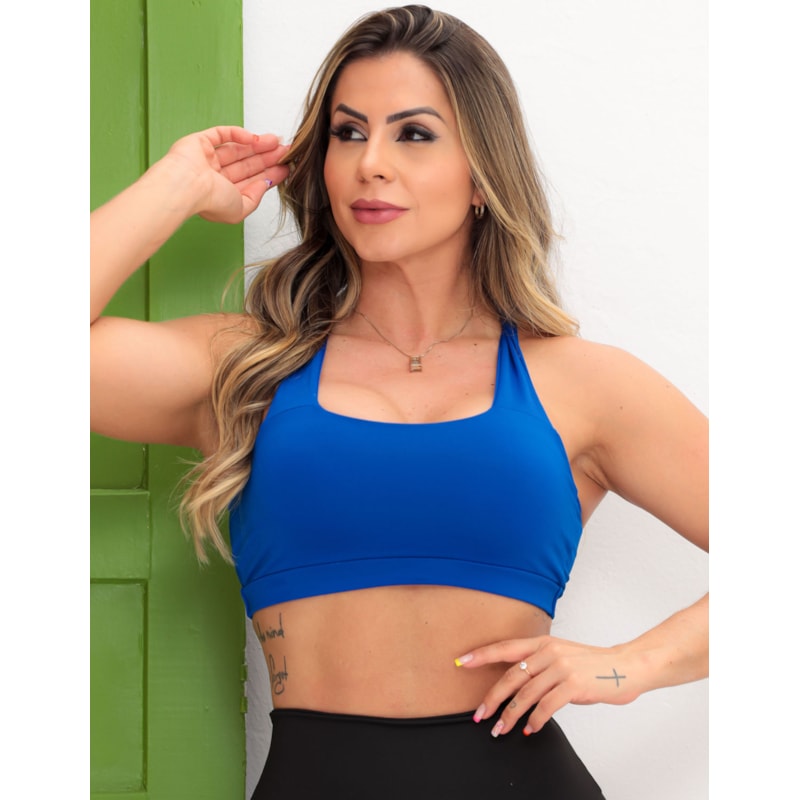 Cropped Top Feminino para Academia com Bojo Removível