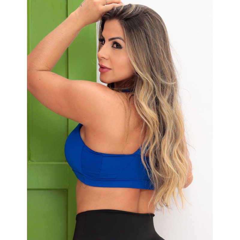 Cropped Top Feminino para Academia com Bojo Removível