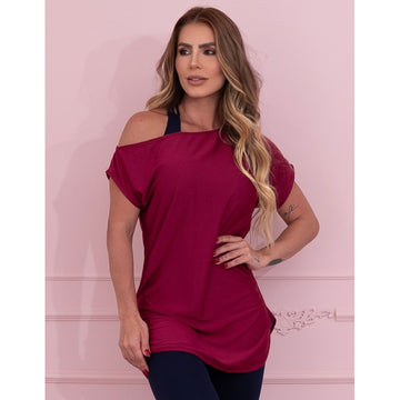 Blusa Feminina Fitness Dry Fit Ombro Só Seca Rápido para Academia